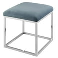 thumbnail image 3 of Modern Contemporary Urban Design Living Room Lounge Club Lobby Accent Chair Ottoman, Velvet Fabric Metal Steel, Blue, 3 of 5