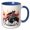Blue/White, variant on 3drose, Popping Wheelies, Surrounded by Flames, Thou Shalt Rod, 11oz Two-tone Black Mug
