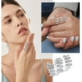 thumbnail image 4 of FindChic Leaf Cluster 18K Gold/Platinum Plated Long Statement Rings for Women CZ Simulated Diamond Stackable Adjustable Knuckle Cuff Rings for Women, with Gift Box, 4 of 9
