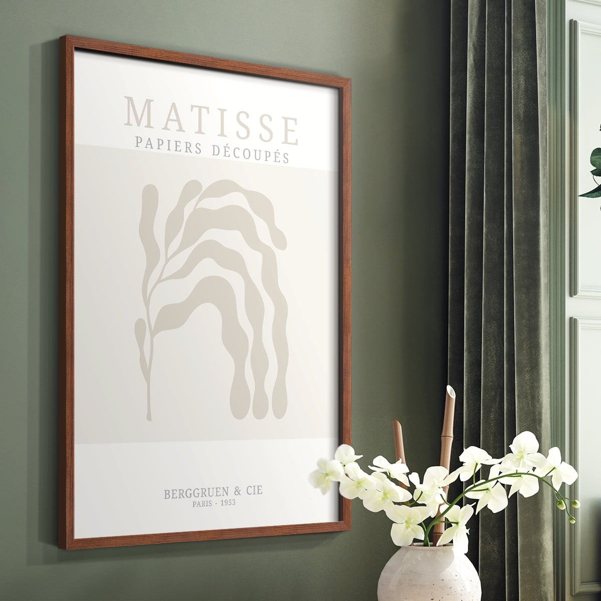 Matisse CDXIX in Brown Solid Wood Framed Print No Nail Hanging