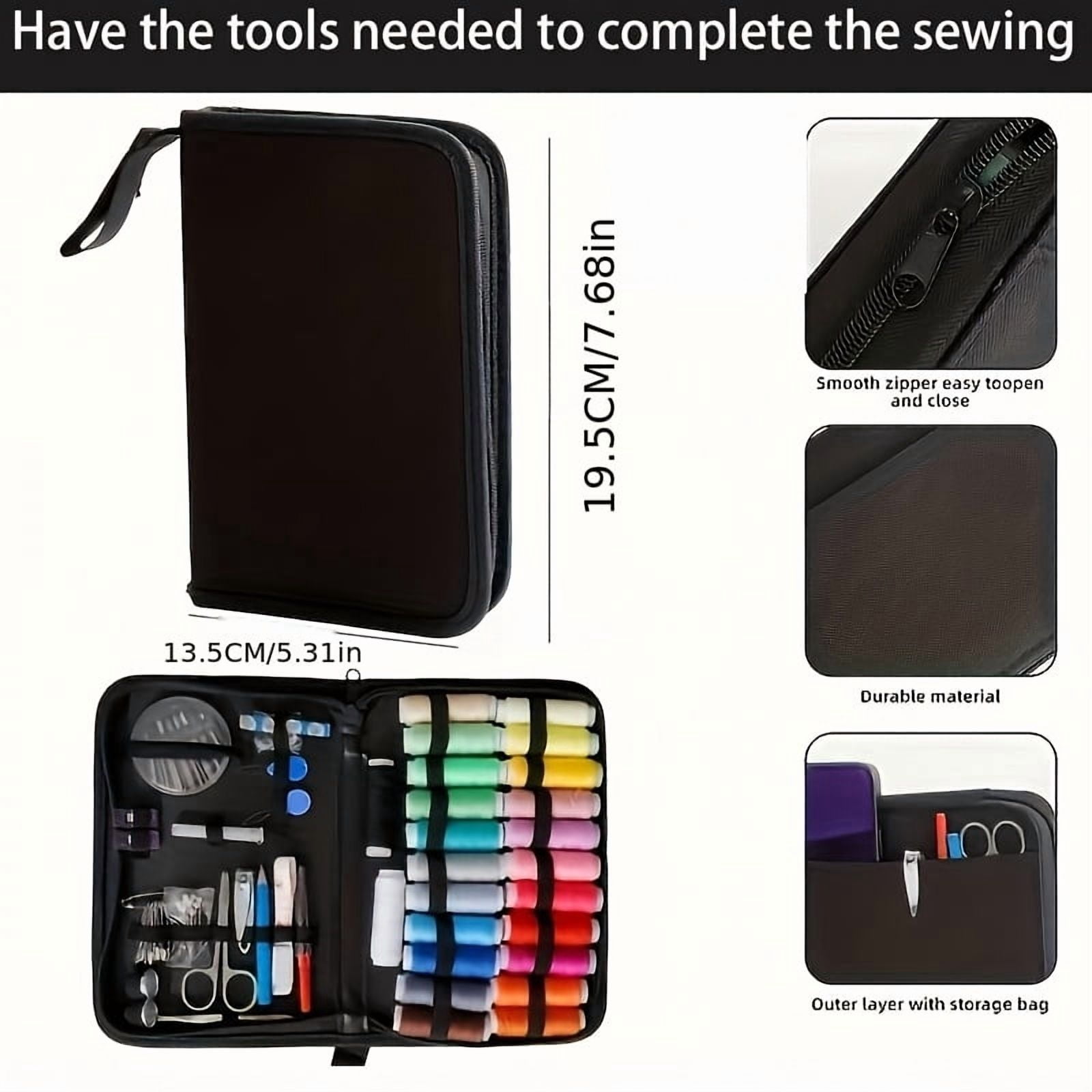 104-Piece Multi-Sewing Kit with Accessories - 24-Colored Threads, Needles, and Thread for Small Repair Sewing, Essential Mini Portable Travel Sewing Kit for Emergency Fixes