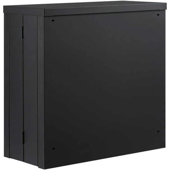 KFFKFF Wall-Mounted Folding Cabinet, Black Metallic Storage Locker 26" Compact Tool Chest with 240 LBS Load Limit, Adjustable Rack and Magnetic Door Closure for Home, Office, and Warehouse Use