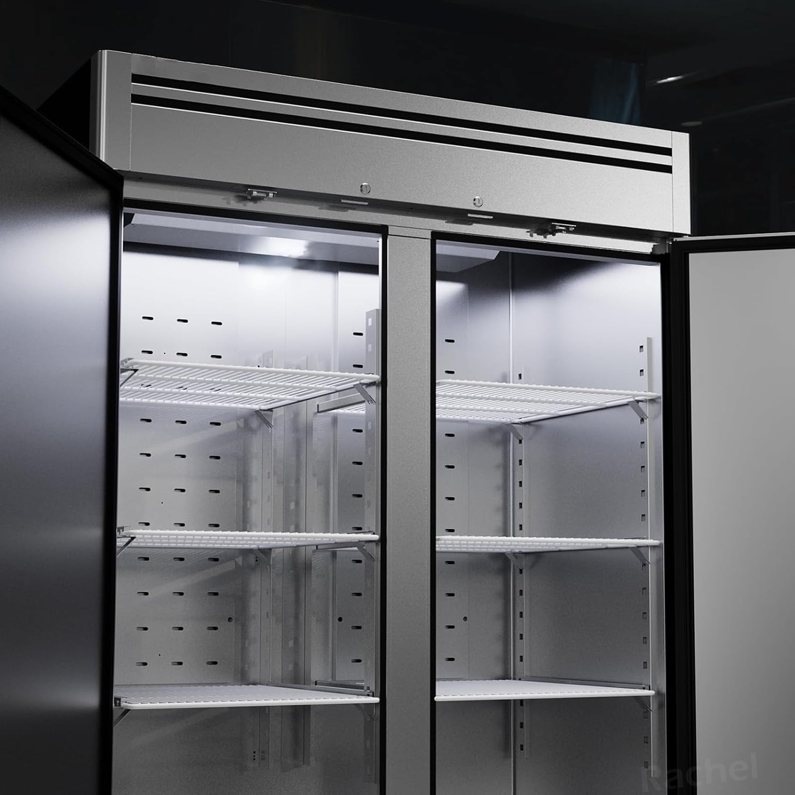 54" Commercial Reach-In Refrigerator, 49 Cu.Ft, 2 Solid Doors, Stainless Steel, NSF & ETL Certified, Bottom-Mounted Compressor