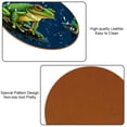 thumbnail image 5 of Frog 6pcs Round Microfiber Leather Drink Coasters, 11x11 cm/4.3x4.3 in, Set of 6 Absorbent Coasters for Drinks, Coasters for Table, Furniture From Water Marks and Scratches, 5 of 6
