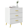 thumbnail image 1 of HOMCOM Commode de Chambre, Commode à 3 Tiroirs avec Pattes en Aluminium, 1 of 10