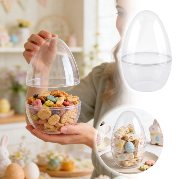 12-Inch Jumbo Clear Plastic Easter Egg, Large Fillable Decorative Egg Container for Seasonal Displays, Party Décor and Holiday Decorations