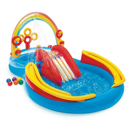 Intex 9.75 x 6.3 Ft Rainbow Slide Inflatable Pool Water Slide Ring Center price history on PriceWatchPro