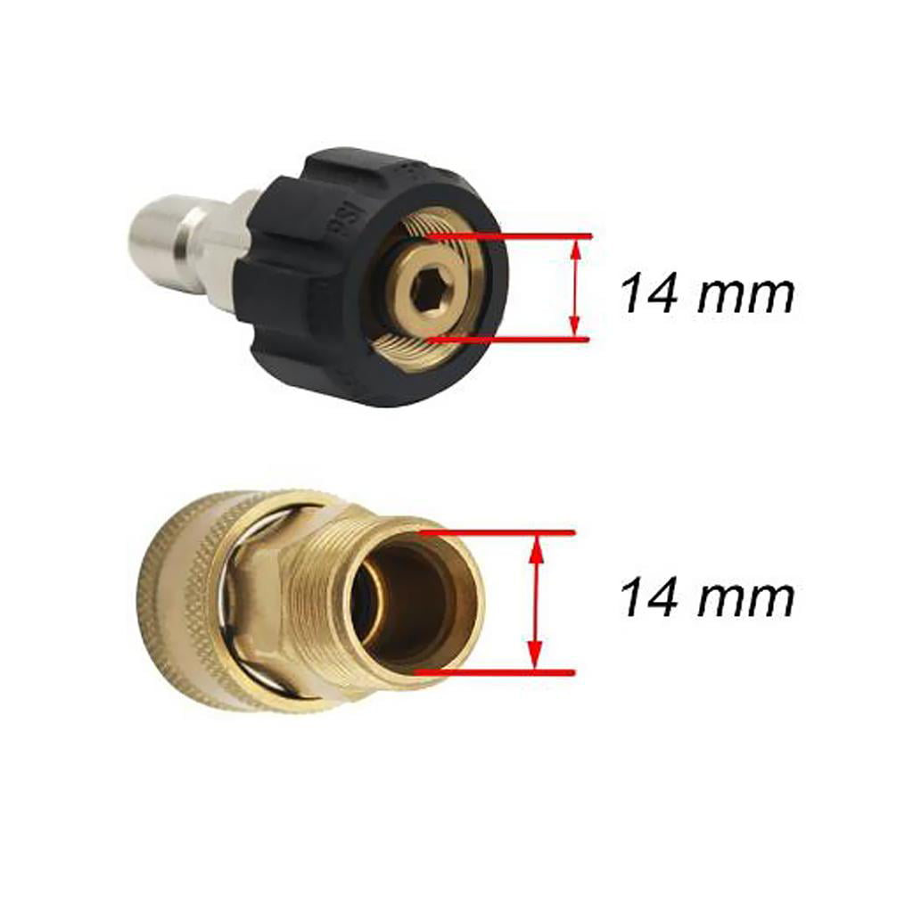 2Pcs Pressure Washer Quick Connect Adapter Connectors M22/14 to 1/4 Coupling 