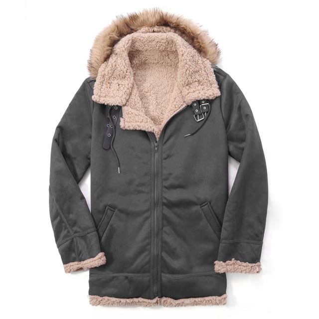 Abrigo de Piel Sintética Para Hombre Abrigos de Invierno Casual Mantener Caliente Espesar Chaqueta de Cobertura de Manga Larga Cremallera Patchwork Odeerbi ODB175286