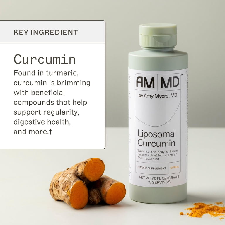 Amy Myers MD Liposomal Curcumin, 10 ml, Gluten-Free, Non-Dairy, Adult Supplement