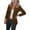 *Brown, variant on Women's 3/4 Sleeve Single Button Blazer,Open Front Casual Work Jacket For Women, Ladies' Solid Color Slim Fit Office Coat With Pockets,Beige,S-2XL