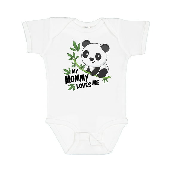 Inktastic My Mommy Loves Me- cute panda Boys or Girls Baby Bodysuit