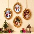 thumbnail image 5 of Christmas Photo Ornament,Picture Frame Cedar Decoration Bow Top Design Hanging Keepsake for Christmas Tree Mantel Home Decor, 5 of 5
