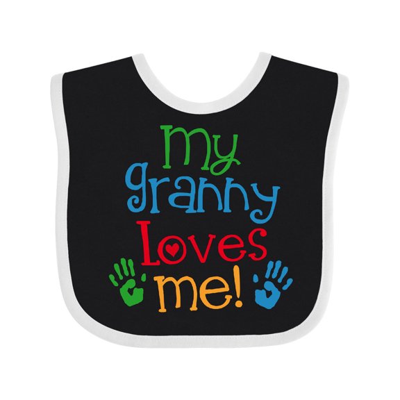 Inktastic My Granny Love Me Boys or Girls Baby Bib