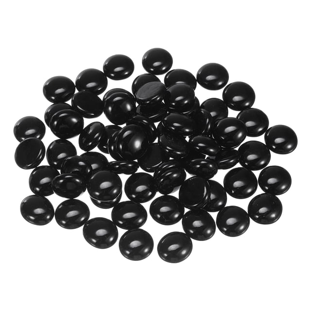 Uxcell Perlas de Vidrio para Fuego, Canicas de Vidrio Redondas, Grava de Piedras para Relleno de Jarrones para Acuarios 1000g/2.2lbs, Negro