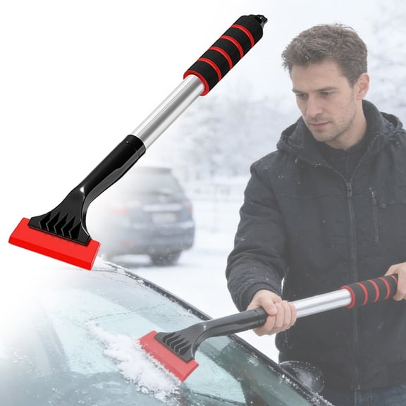 1PC Portable Ice Scrapers for Car Windshield, Scratch Free Silicone Ice Snow Scraper for Cars Trucks, Frost Snow Removal Tools with Comfortable Foam Grip, Winter Car Accessories for Window