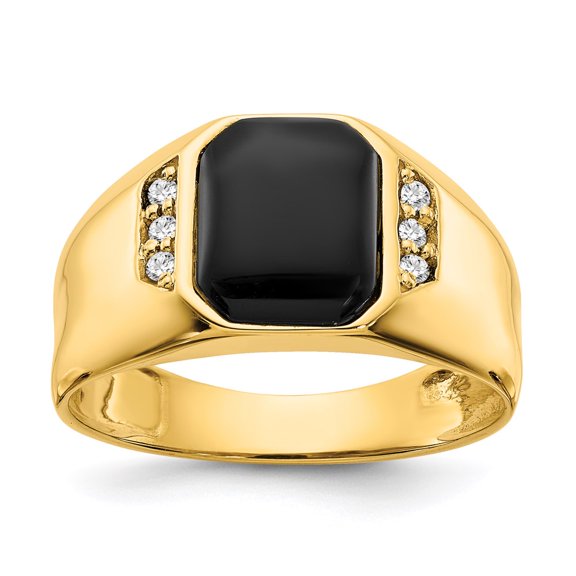 Real 14kt Yellow Gold Men's Band Mounting Size: 10; for Adults and Teens; for Women and Men