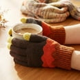 thumbnail image 3 of allydrew Cold Weather Touchscreen Texting Gloves for Women (Set of 2), Black and Brown Zigzag, 3 of 6