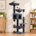 thumbnail image 2 of PAWZ Road 49 in Cat Tree for Medium Cats, Multi Level Tower with Two Hammocks, Condo and 4 Sisal Scratching Posts, Dark Gray, 2 of 14