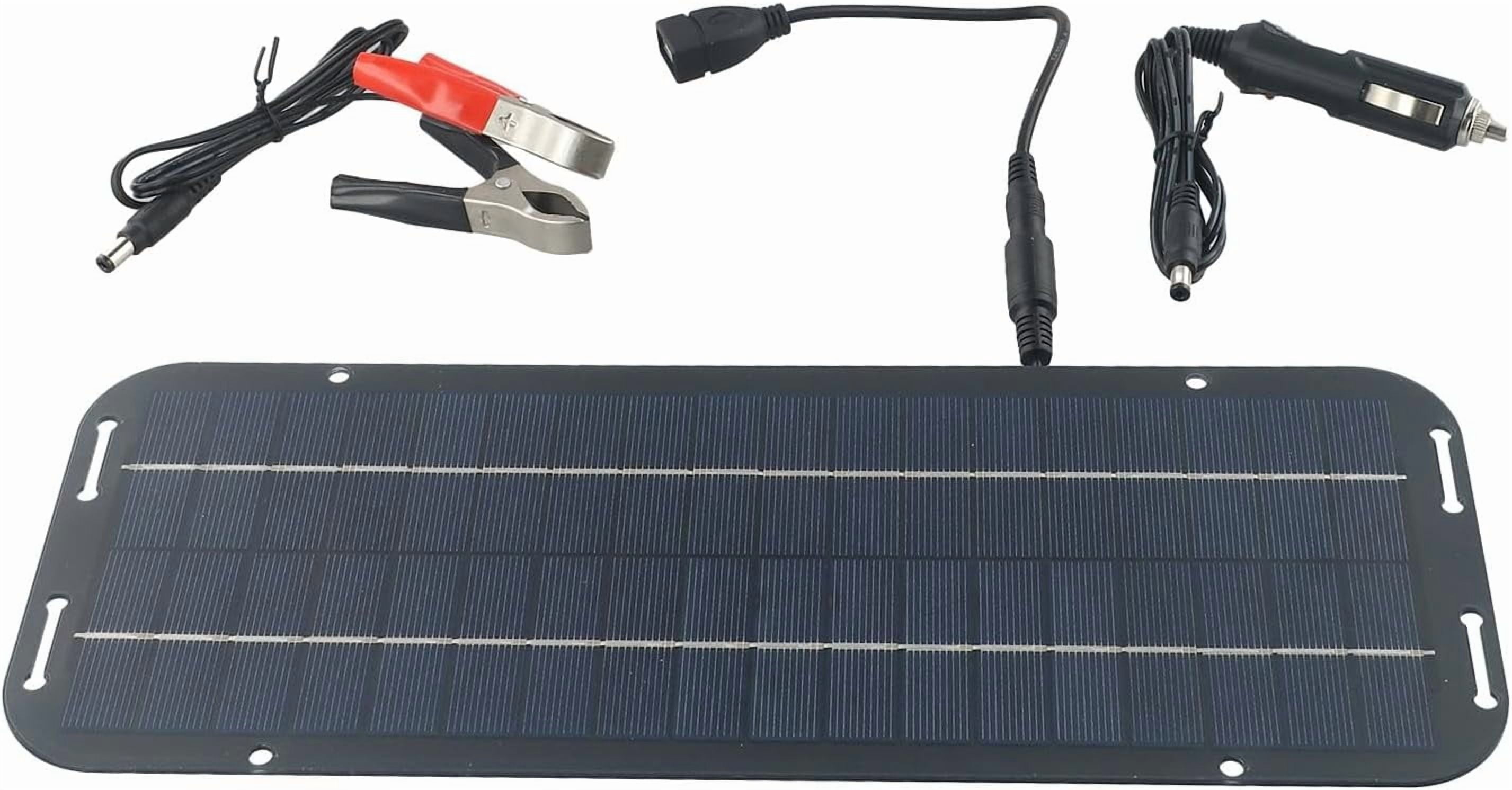 60W 12V Solar Panel Trickle Battery Charger, Monocrystalline with IP65 Rating for Car, Boat, RV Power Maintenance(1Set, B)