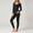 Black, variant on 2 Piece Outfit Set for Women,Scoop Neck Long Sleeve Thermal Top,High Rise Skinny Thermal Pants,Seamless Stitching Detail,Soft Warm Base Layer Fabric,Slim Fit Full Length Trousers