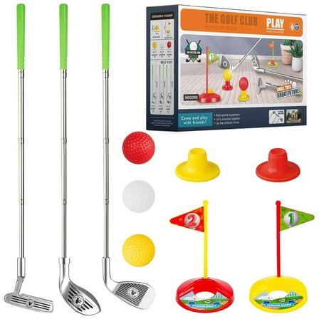 Kids Golf Club Set for 3 4 5 6 7 Year Old, Retractable Toy Golf Clubs for 1 2 3 Toddlers, Mini Golf Set for Children Age 2 3 4 5 Years Old
