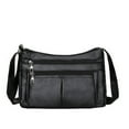 thumbnail image 2 of Stylago Women Leather Messenger Bags Water Proof Multiple Zipper Compartments Crossbody Purses Ladies Work Shoulder Tote Bag Black, 2 of 5