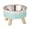 Blue, variant on Elevated Pet Feeding Bowl, Cat Dog Food Water Dish With Wooden Leg Base, Cute Ice‑Cream Sprinkles Pattern Raised Food Dish For Neck Comfort Cats And Small Dogs