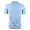 thumbnail image 5 of LEKWK Golf Shirt for Men Short Sleeve Collared Shirt with Zipper Chest Pocket Casual Textured Knit Lightweight Breathable Summer Activewear Light Blue L, 5 of 5