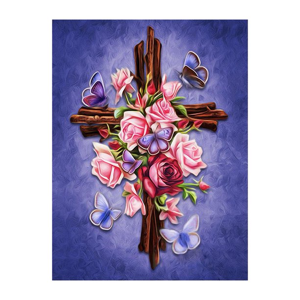 Cuadros Decorativos 5D bricolaje completo taladro diamante pintura rosa punto de cruz bordado (30x40cm) Tmvgtek embutido en tela
