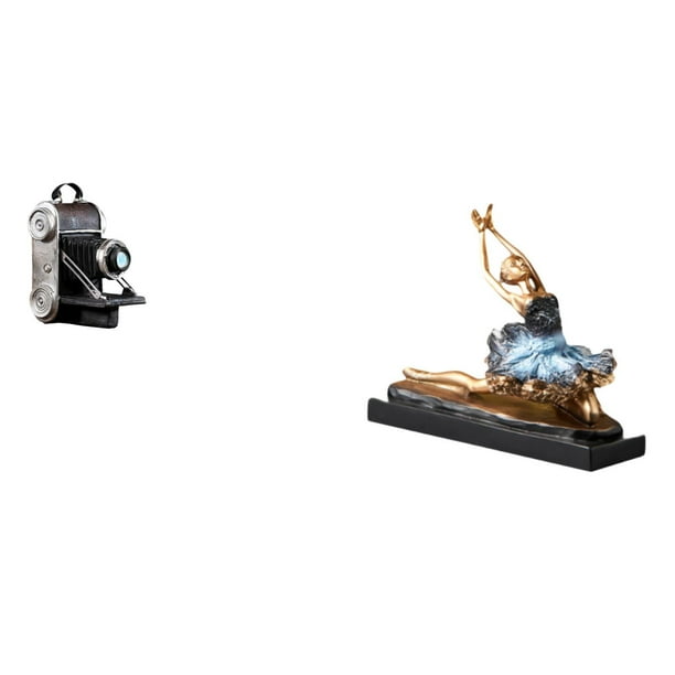 Estatua de cámara,Figura coleccionable de modelo de estatua de cámara,Escaparate de accesorios decorativos,artesanía,decoración de escritorio,estatua de bailarina de ballet,Estatua de