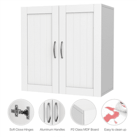 Yaheetech Home Kitchen Bathroom Laundry 2 Door 1 Wall Mount