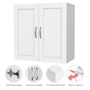 Wall Mount Bathroom Cabinet Cupboard Storage Adjustable Shelf Kitchen Laundry White