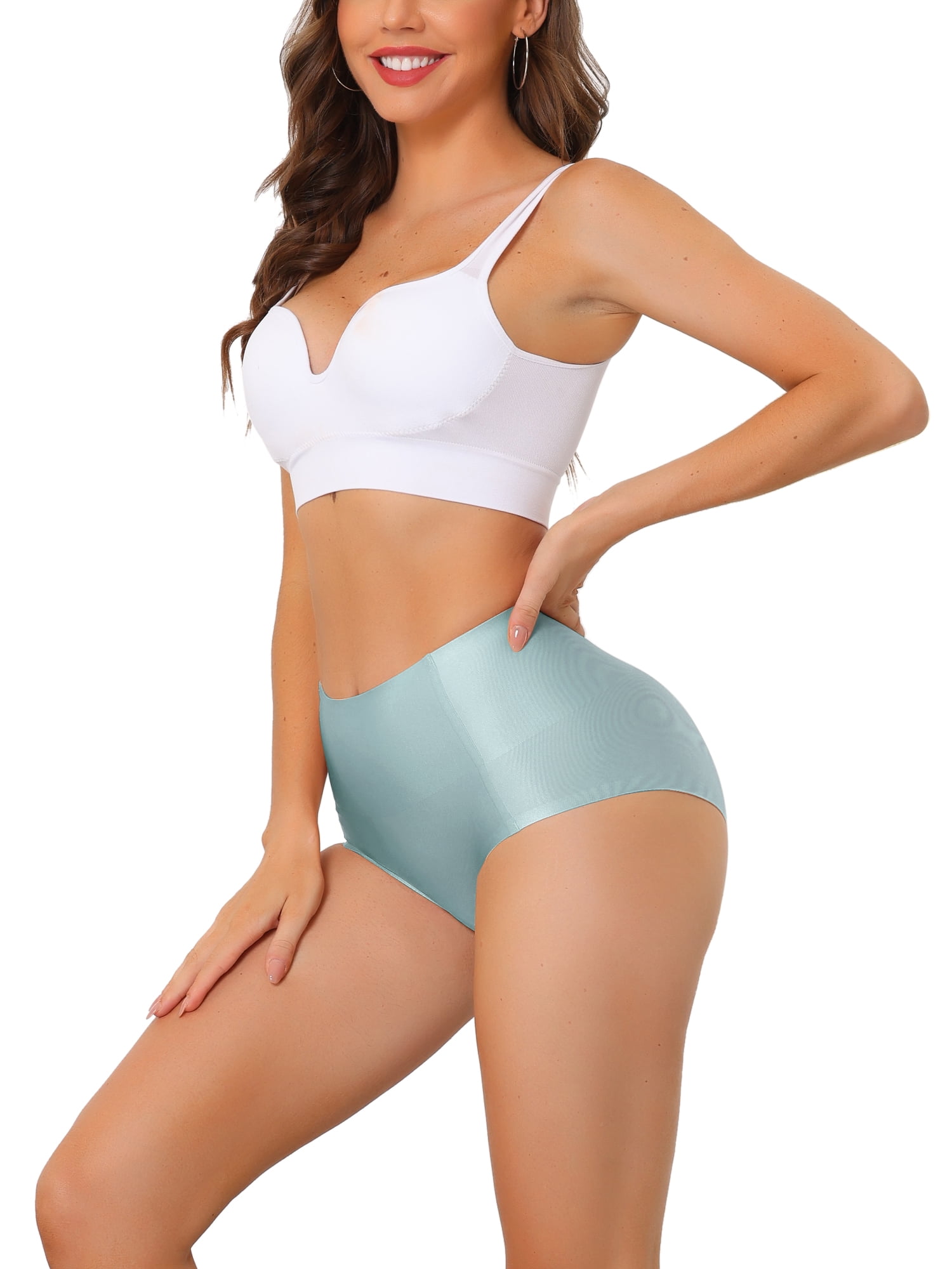 Unique Bargains Women's Tummy Control Breathable Hipster Underwear S Blue