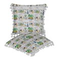 thumbnail image 2 of S4Sassy Tropical Leaves|Leopard & Girl Scene White Cotton Flex Living Room Tassel Sofa Cushion Cover Printed Home Decor Pillow Cases 2Pcs-18 x 18 Inches, 2 of 5