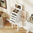 thumbnail image 2 of Gymax Jewelry Wood Cabinet Armoire Storage Box Chest St& Organizer Christmas Gift White, 2 of 10