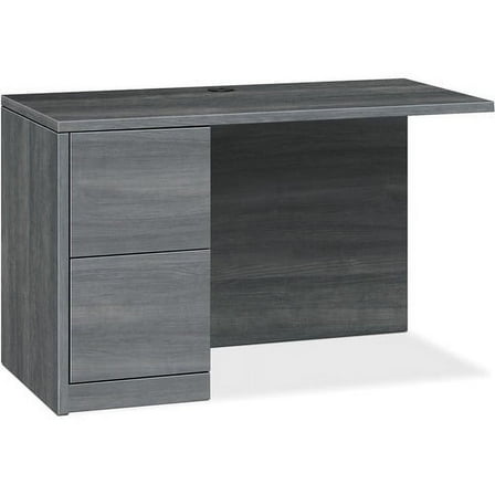 HON 10500 Series Left Return 42" x 24" x 29.5" - 2 x File Drawer(s) - Single Pedestal on Left Side - Flat Edge - Finish: Sterling Ash Laminate