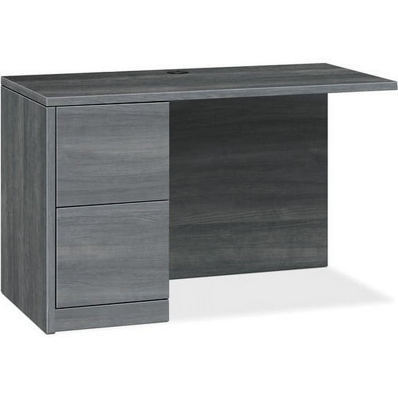 HON 10500 Series Left Return 42" x 24" x 29.5" - 2 x File Drawer(s) - Single Pedestal on Left Side - Flat Edge - Finish: Sterling Ash Laminate