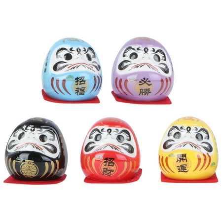 

HOMEMAXS 5Pcs Japanese Style Dharma Adorn Traditional Ornament Ceramics Craft Adornment