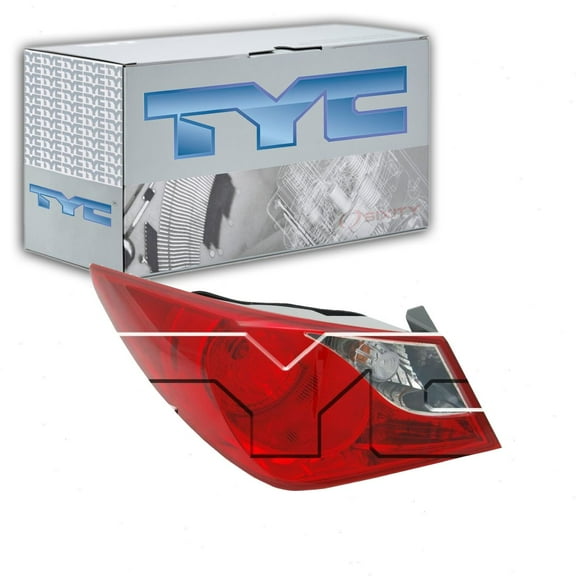 TYC Left Outer Tail Light Lens compatible with Hyundai Sonata 2011-2014