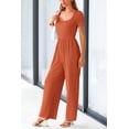 thumbnail image 4 of Mono de Pierna Ancha en Rojo Ladrillo PRETTYGARDEN para Mujer Talla M, 4 of 8