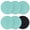 Green, variant on Turquoise Burlap Texture Coasters Set of 6, Farmhouse Vintage Aqua Absorbent Coasters for Drinks, Coaster for Bar Office Dining Coffee Table Accessories Decor, Non Slip Round Desk Coaster