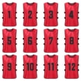 thumbnail image 2 of Tignapoo Lot de 12 Gilets de Sport Réversibles pour Enfants - Numérotés 1-12 en Rouge Vif, Parfaits pour les Matchs d'Équipe et les Activités de Plein Air, 2 of 6