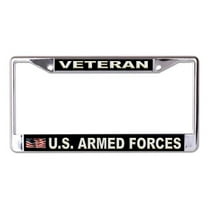 U.S. Armed Forces Veteran Chrome License Plate Frame