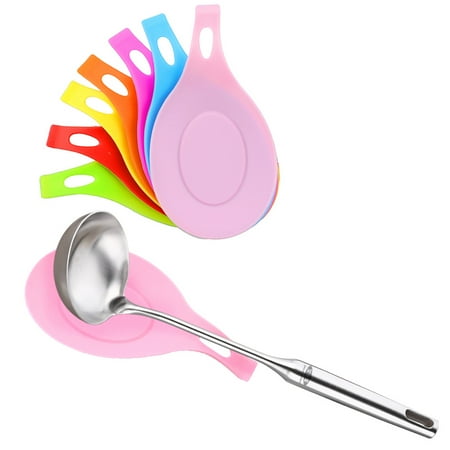 

Soup Spoon Mat Heat Insulation Scoop Pad Waterproof Non-slip Kitchen Tableware Cushion Yellow
