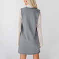 thumbnail image 4 of Vestido tipo chaleco de mujer: cuello en V, sin mangas, jersey de punto, bolsillos, elástico, adecuado para otoño/invierno, varias tallas., 4 of 8
