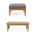 thumbnail image 6 of Aston Outdoor Acacia Wood 3 Seater Sofa Set with Ottoman and Coffee Table for Patio Lounge Mid Century Modern Durable Water Resistant Cushions, 6 of 9