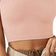 thumbnail image 4 of Corto sin mangas Tank Top cuello cuadrado Color puro cómodo de moda transpirable Casual para compras del partido Rosa L, 4 of 6