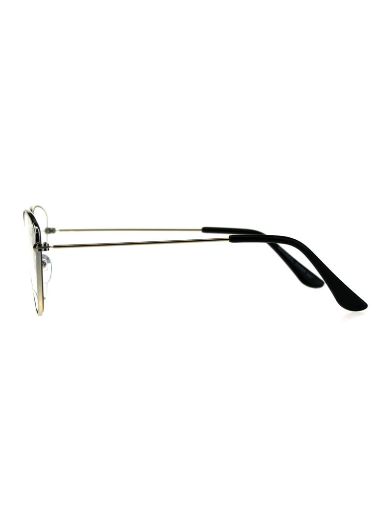 Womens Metal Rim Cat Eye Clear Lens Fashion Eye Glasses  display picture 2