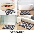 thumbnail image 6 of Buganda Microfiber Bathroom Rugs and Mats, Extra Soft and Absorbent Shaggy Bath Mats, Non-Slip Moroccan Trellis Bath Carpets, 24" x 36", Black, 6 of 6